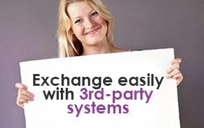 With integrated ETL and Scheduler functions, exchange data easily with 3rd-party systems