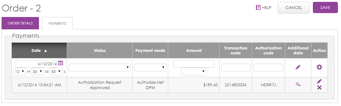 payments from Authorize.Net